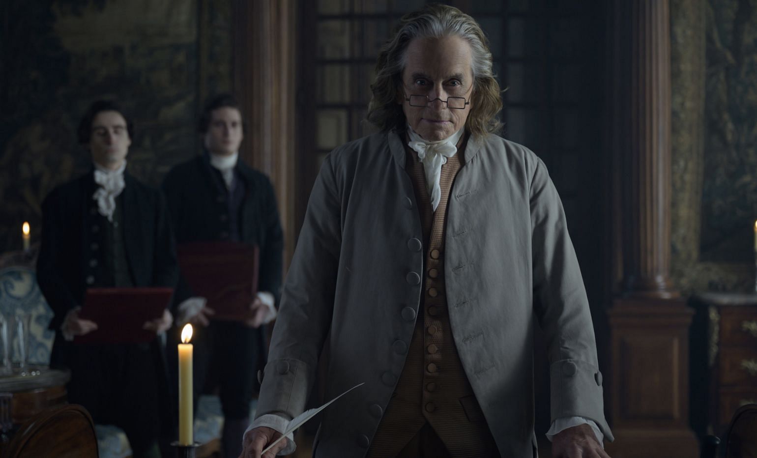 Michael Douglas as Benjamin Franklin (Image via Apple TV+)